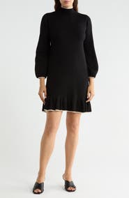 MAX STUDIO Mock Neck Long Sleeve Sweater Dress