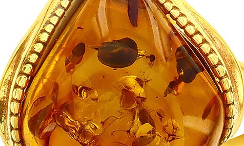 Simona Marquise Cut Amber Ring In Gold