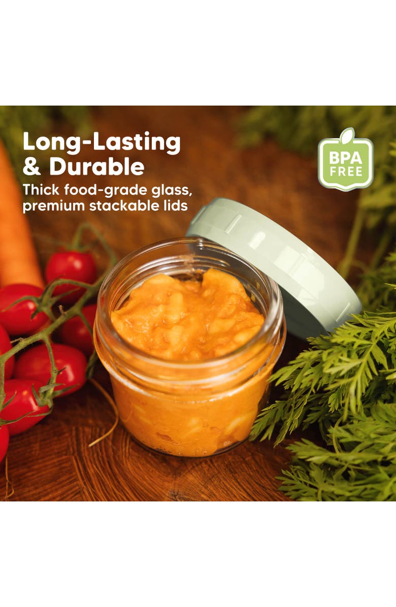 KeaBabies 6-Pack Prep Jars Food Glass Containers, Alternate, color, Sage