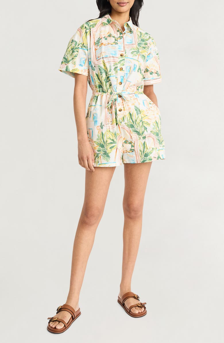 The Good Journey Tropical Print Romper, Main, color,