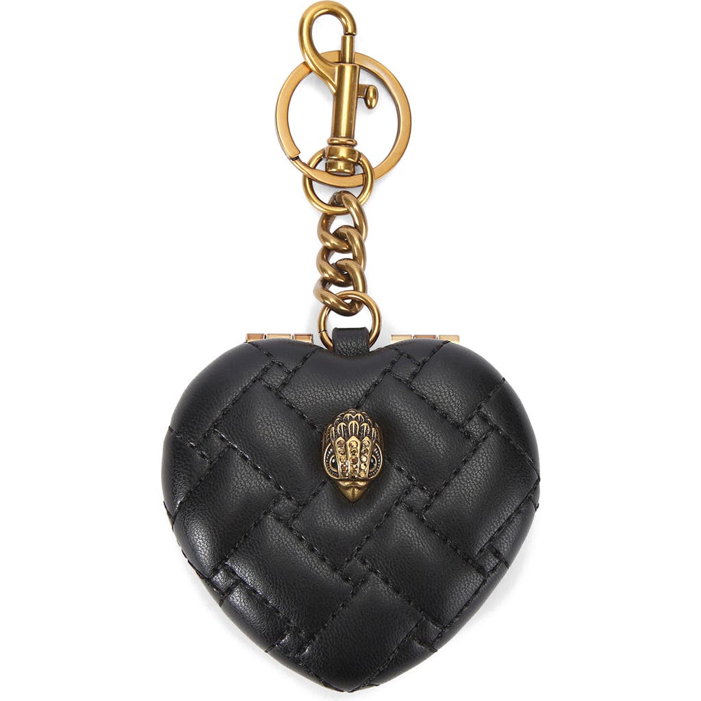 Kurt Geiger London Kensington Heart Mirror Bag Charm In Black