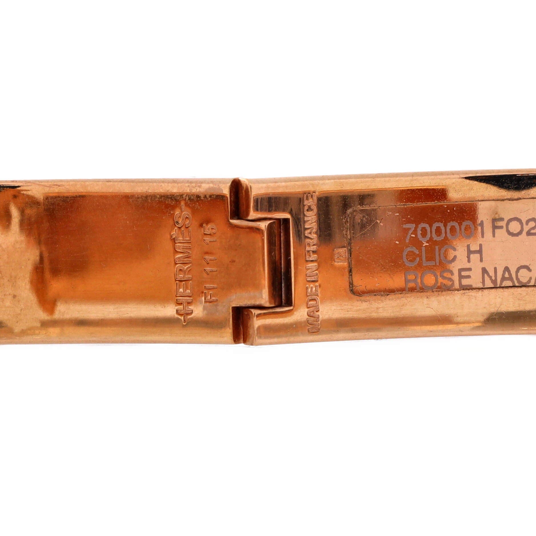 Pre-Owned Hermes Clic H Bracelet Enamel Narrow, Alternate, color, Pink