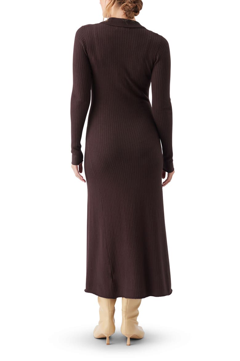 Hollie Polo Rib Knit Maternity/Nursing Dress, Alternate, color, Midnight