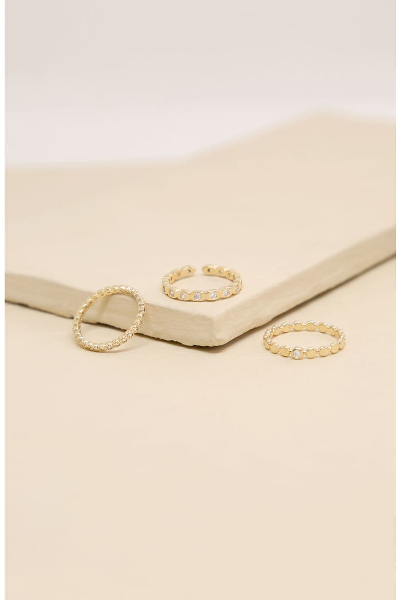 Set of 3 Stacking Rings, Alternate, color, GOLD