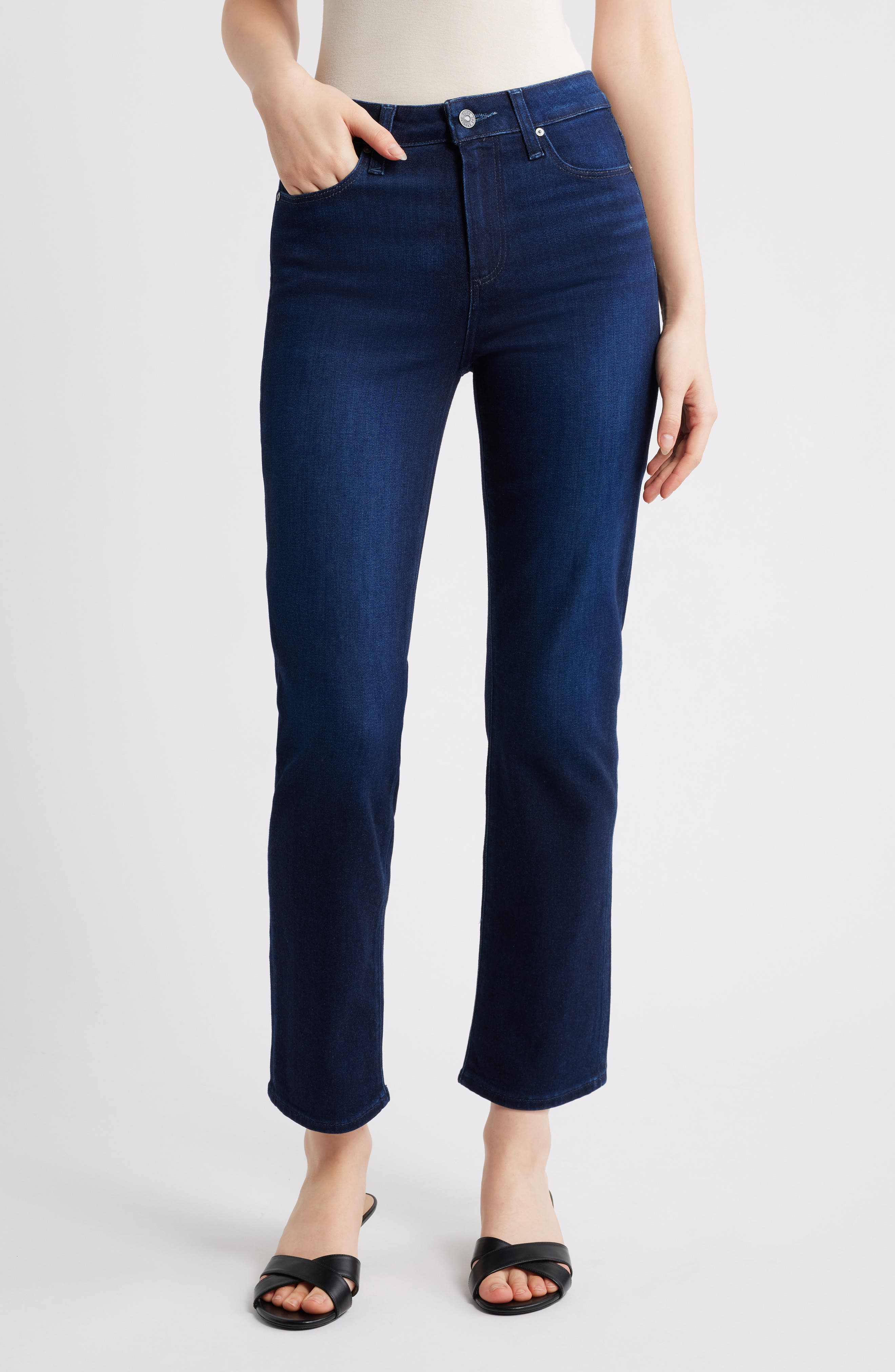 PAIGE Cindy High Waist Crop Straight Leg Jeans