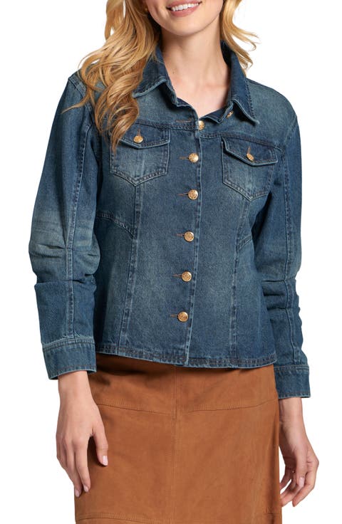 Scrunch Sleeve Denim Jacket