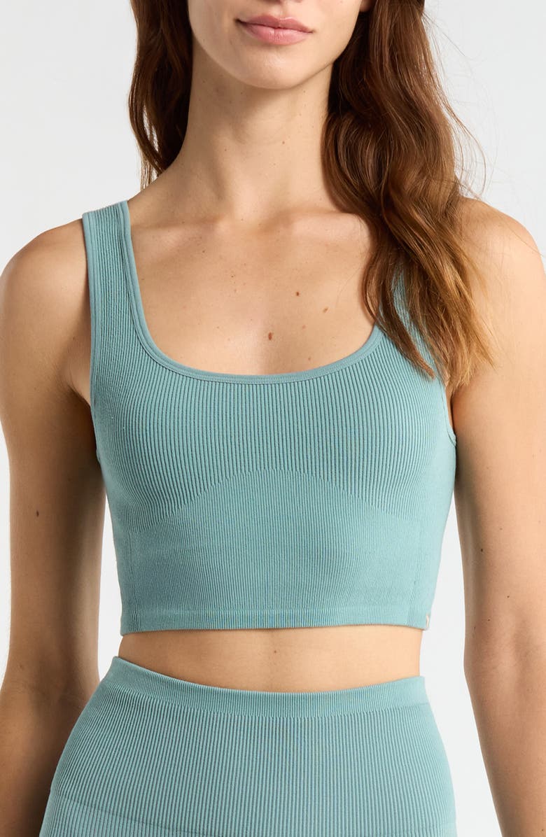 Lunya Seamless Flow Square Neck Bralette, Main, color, Musing Moss