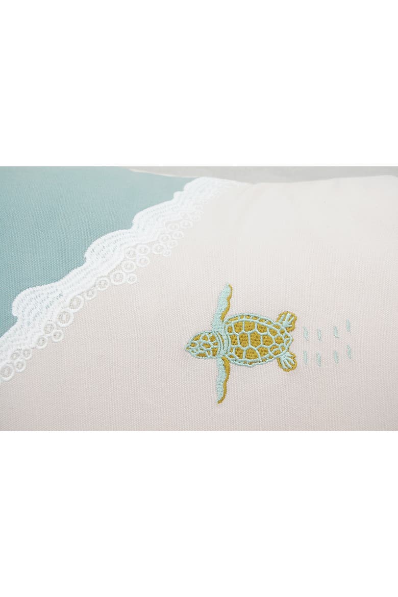 Turtle Migration Indoor Cotton Lumbar Throw Pillow, Alternate, color, Blue
