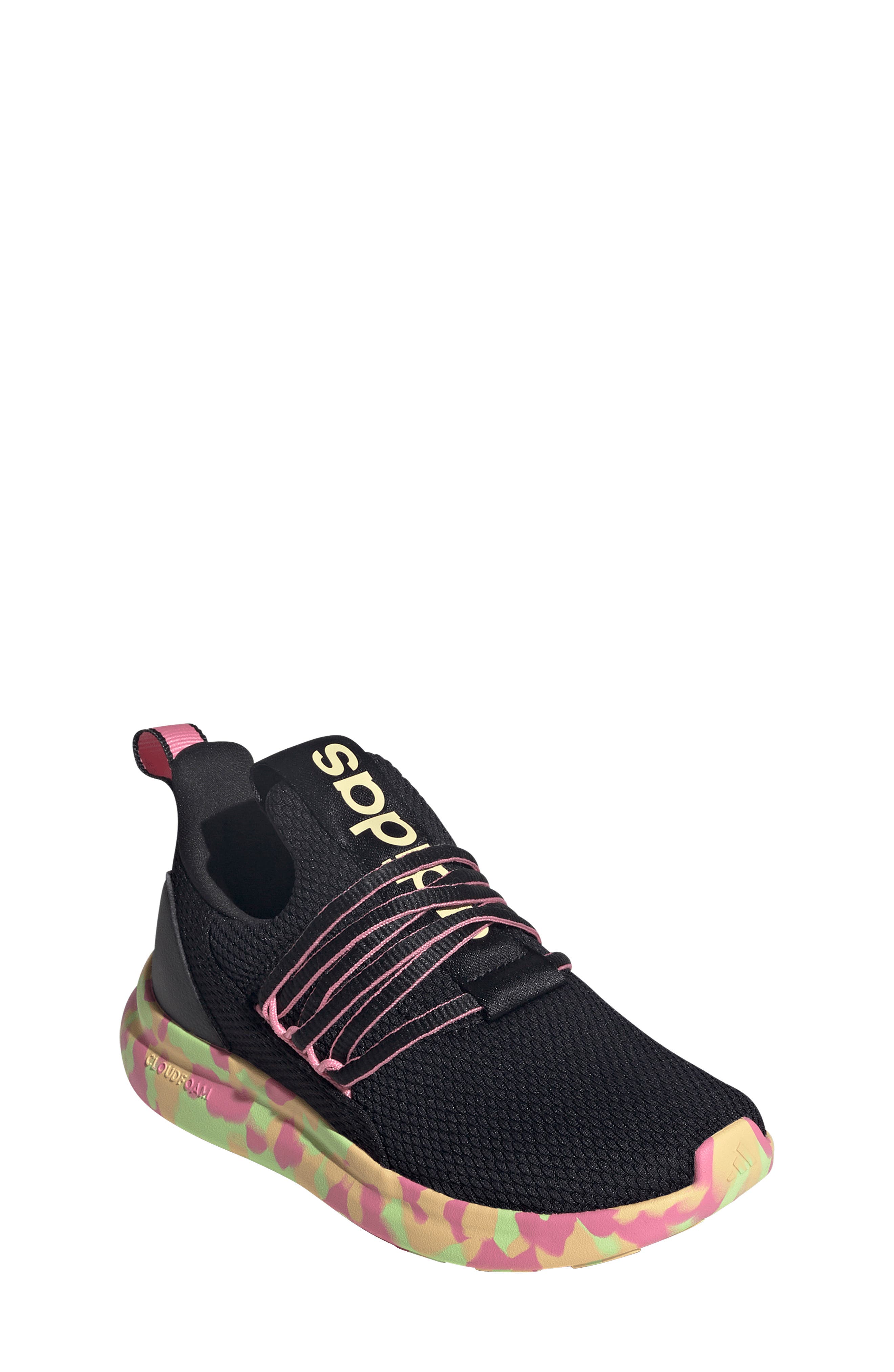 adidas Kids' Lite Racer Adapt Sneaker, Main, color, Black/ Bliss Pink/ Black