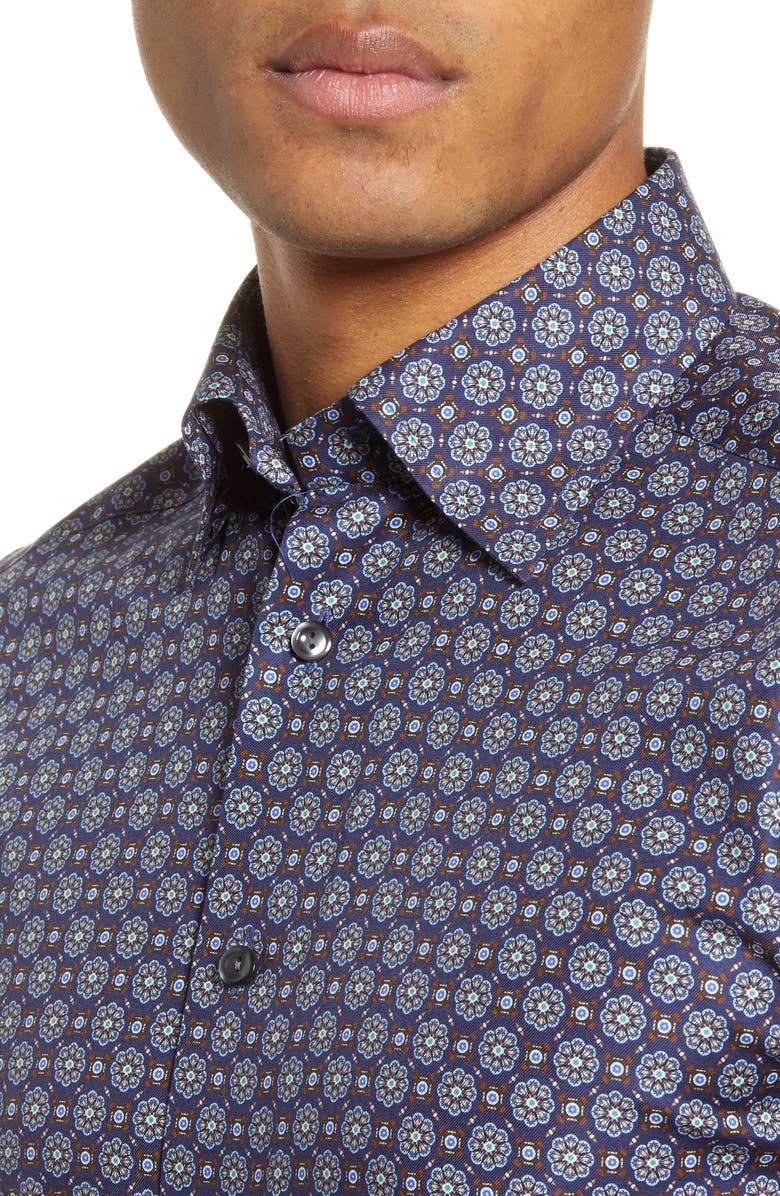 Eton Slim Fit Medallion Dress Shirt, Alternate, color, 