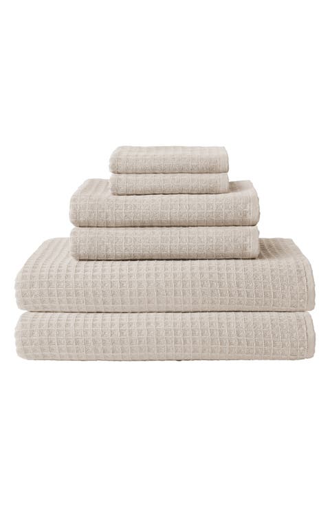 Waffle Twist 6-Piece Cotton Bath Towel