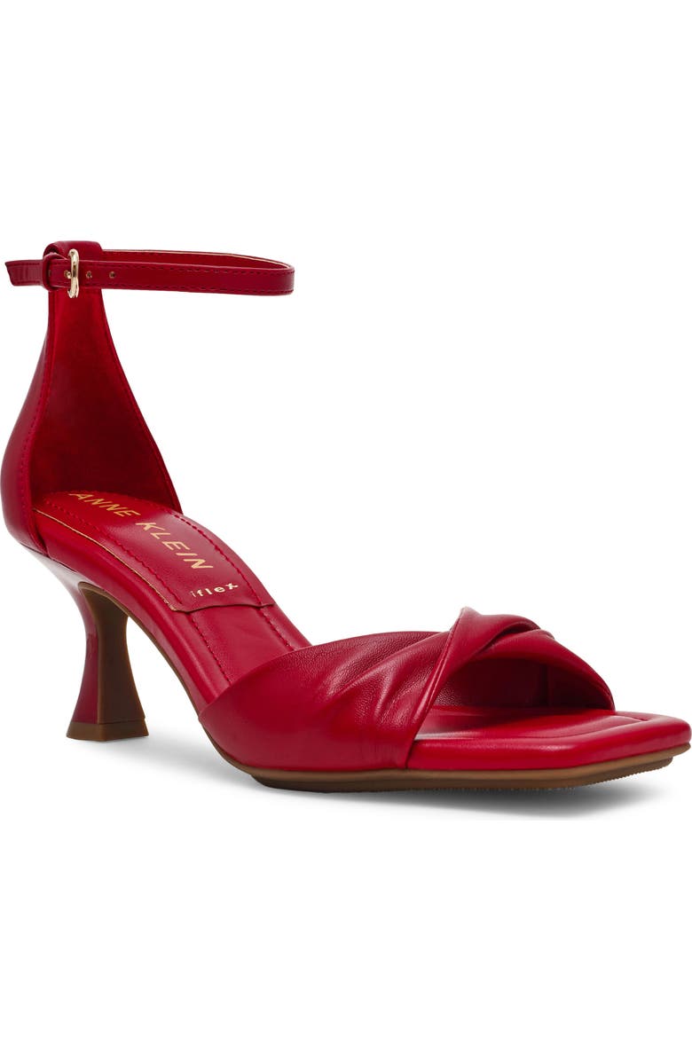 Anne Klein Jessie Ankle Strap Sandal, Main, color, Red Smooth