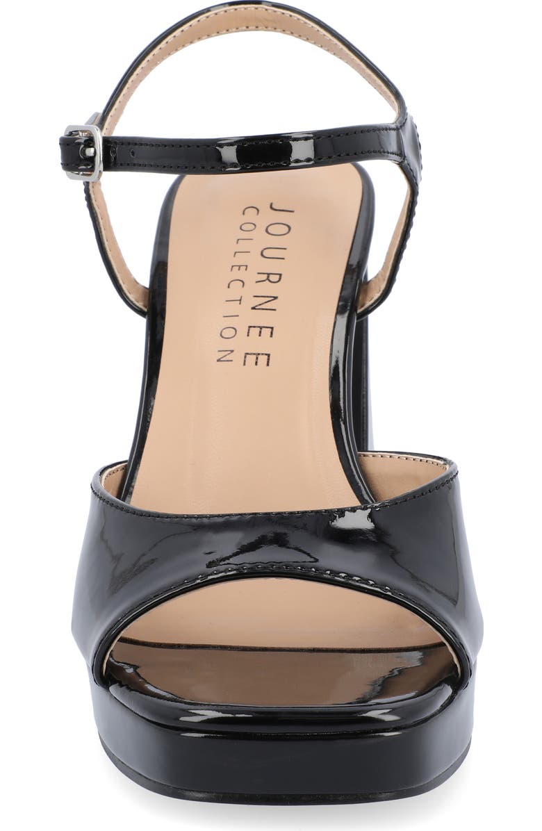Journee Collection Ziarre Patent Block Heel Sandal, Alternate, color, Black