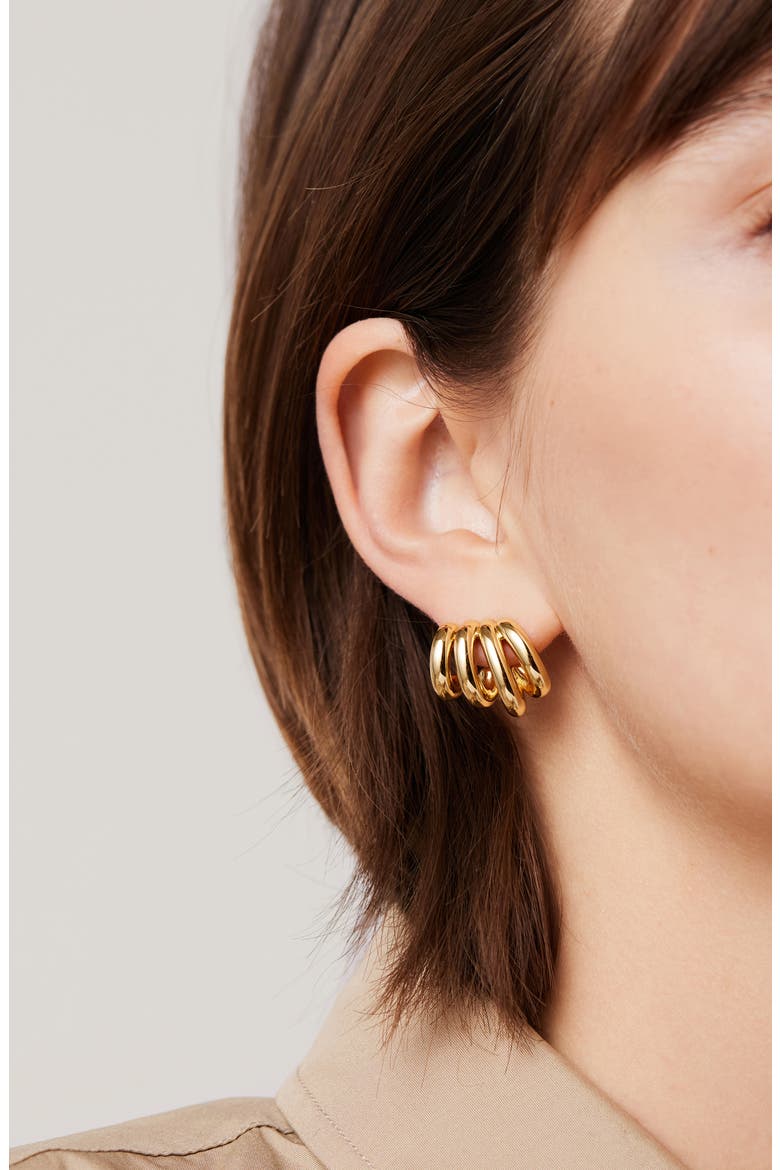 Monroe Rib Hoop Earrings, Alternate, color, HIGH POLISH GOLD