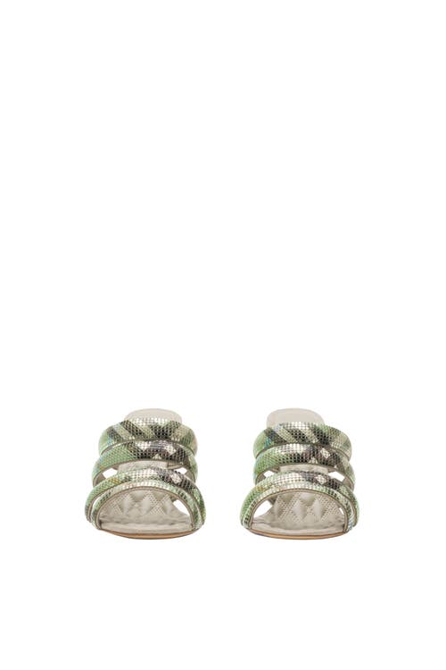 Burberry Check Mesh Mews Strap Mules In Artichoke