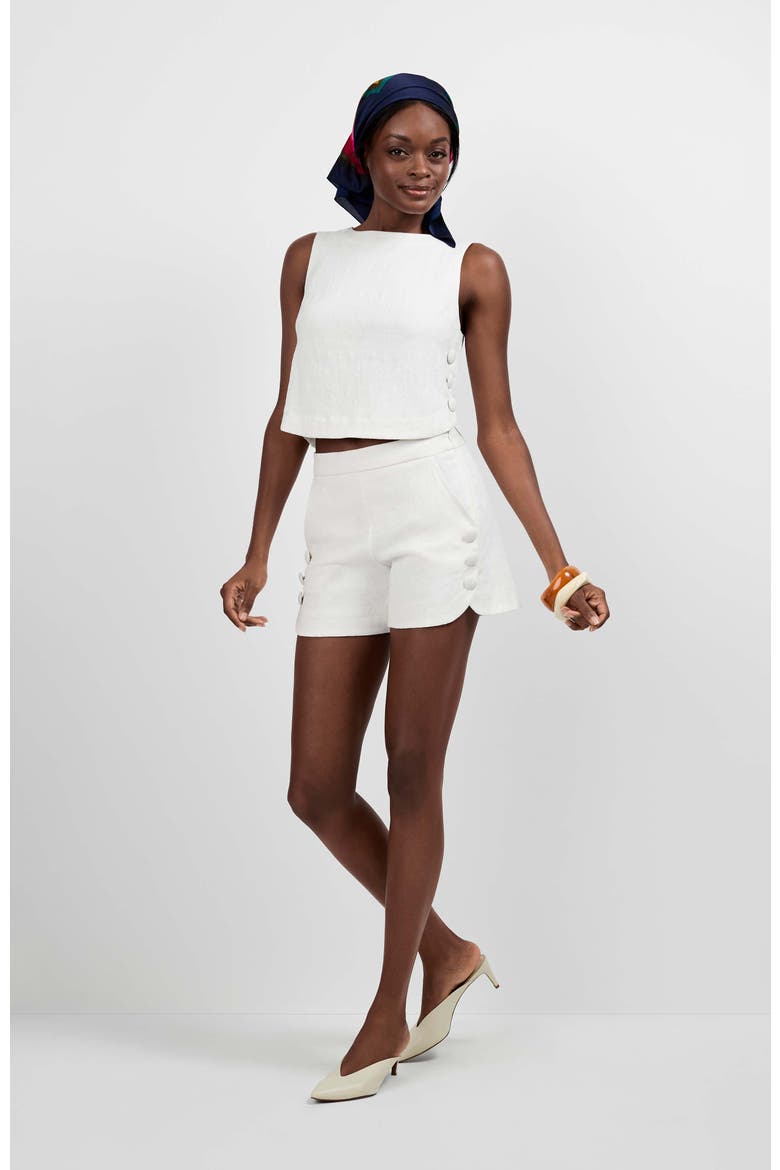 Siara Button Side Top, Main, color, Whitewash