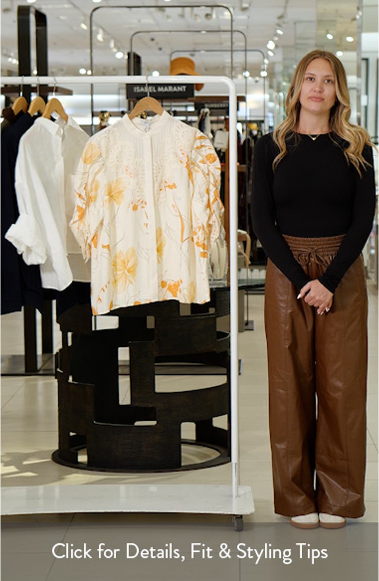 Louisa Cutwork Overlay Floral Button-Up Shirt, sales video thumbnail