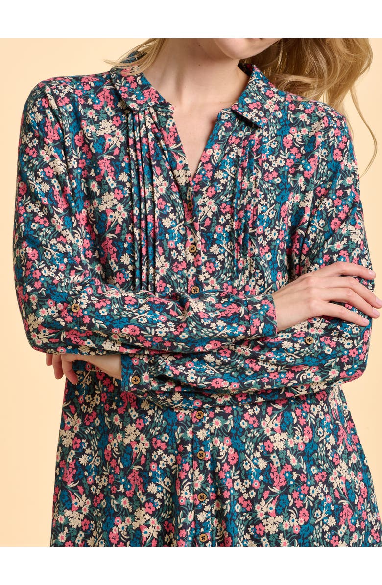 Brakeburn Charlotte Long Sleeve Shirt Midi Dress, Alternate, color, Multi