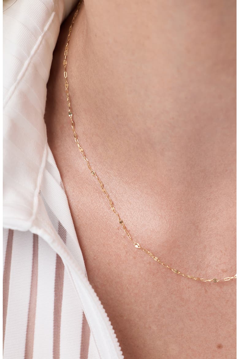 Solid Yellow Gold - Sparkle Link Chain Necklace, Alternate, color, Gold