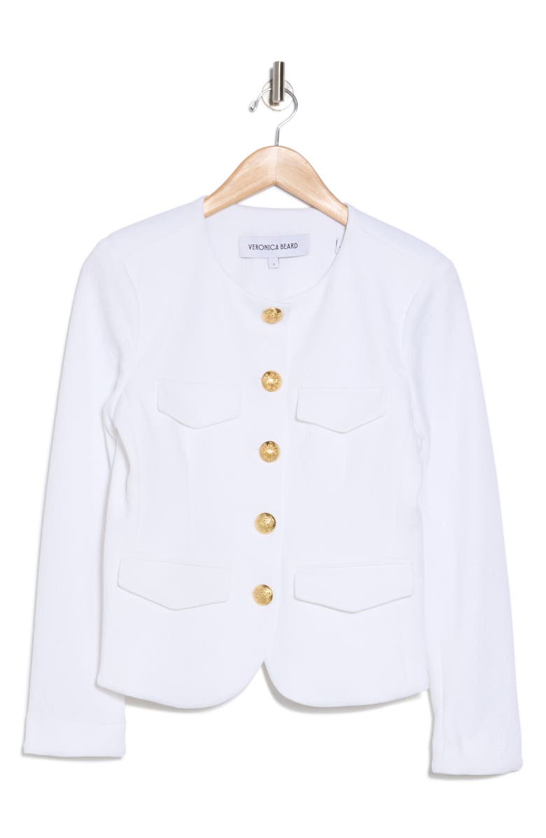 Veronica Beard Kensington Knit Jacket, Alternate, color, White