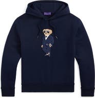 Ralph Lauren Purple Label Polo Bear Appliqué Fleece Hoodie