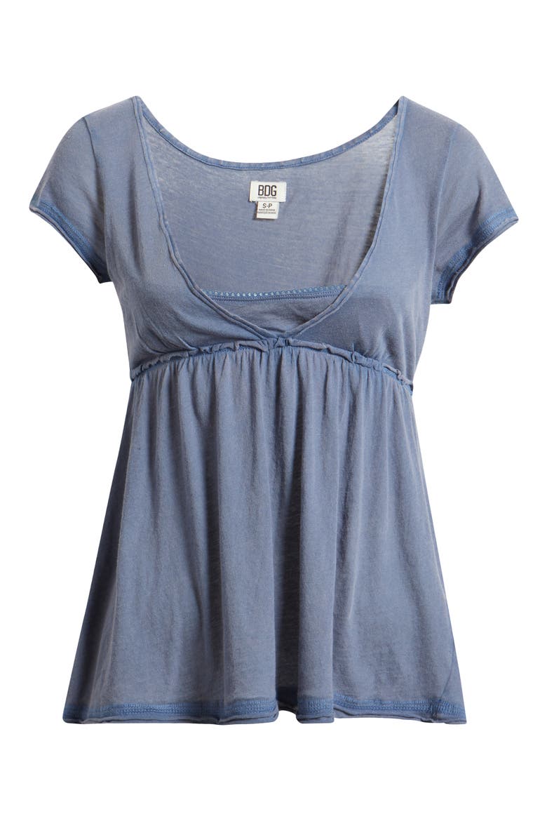 Tina Layered Cotton Babydoll Top, Alternate, color, BLUE