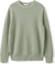MANGO Crewneck Open Knit Sweater