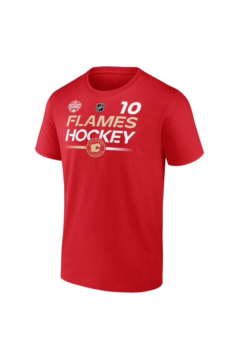 Men's Fanatics Branded Jonathan Huberdeau Red Calgary Flames 2023 NHL Heritage Classic Name & Number T-Shirt, Alternate, color, Red