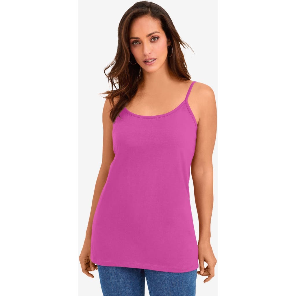 Jessica London Stretch Cotton Cami In Pink