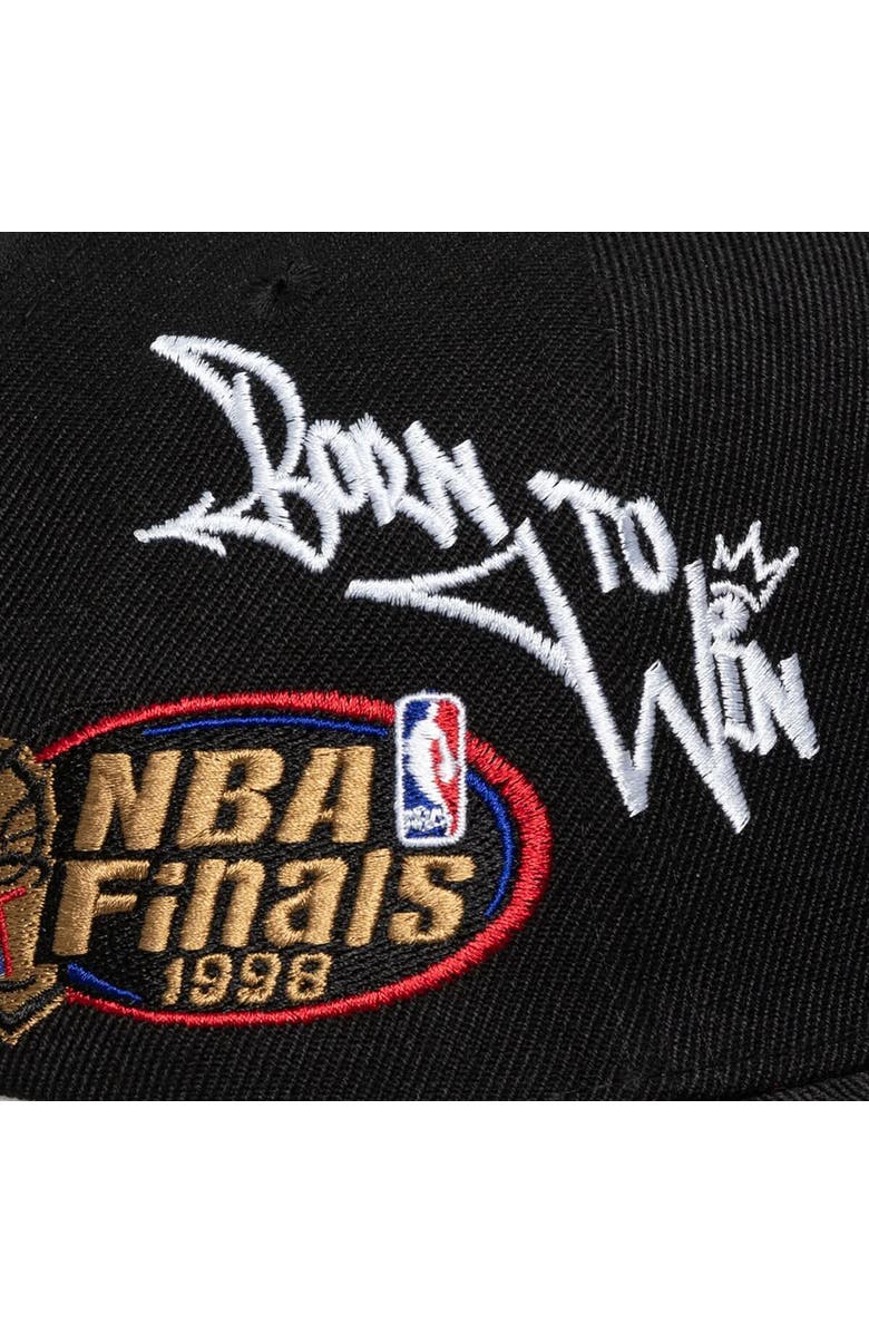 Mitchell & Ness Men's Mitchell & Ness Black Chicago Bulls 1998 NBA Finals Born To Win Pro Crown Adjustable Hat, Alternate, color, Black