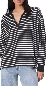 rag & bone Stripe Long Sleeve Polo