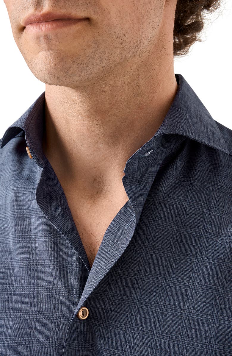 Eton Slim Fit Glen Plaid Wool Dress Shirt, Alternate, color, 