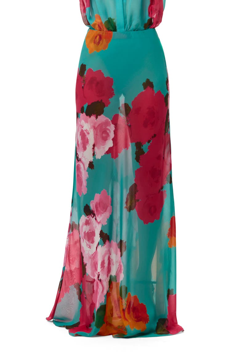 Floral Print Chiffon Maxi Skirt, Main, color, FLORA SPRITZ