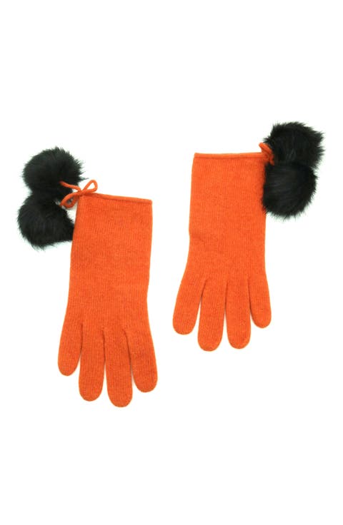 Pompom Wool Blend Gloves