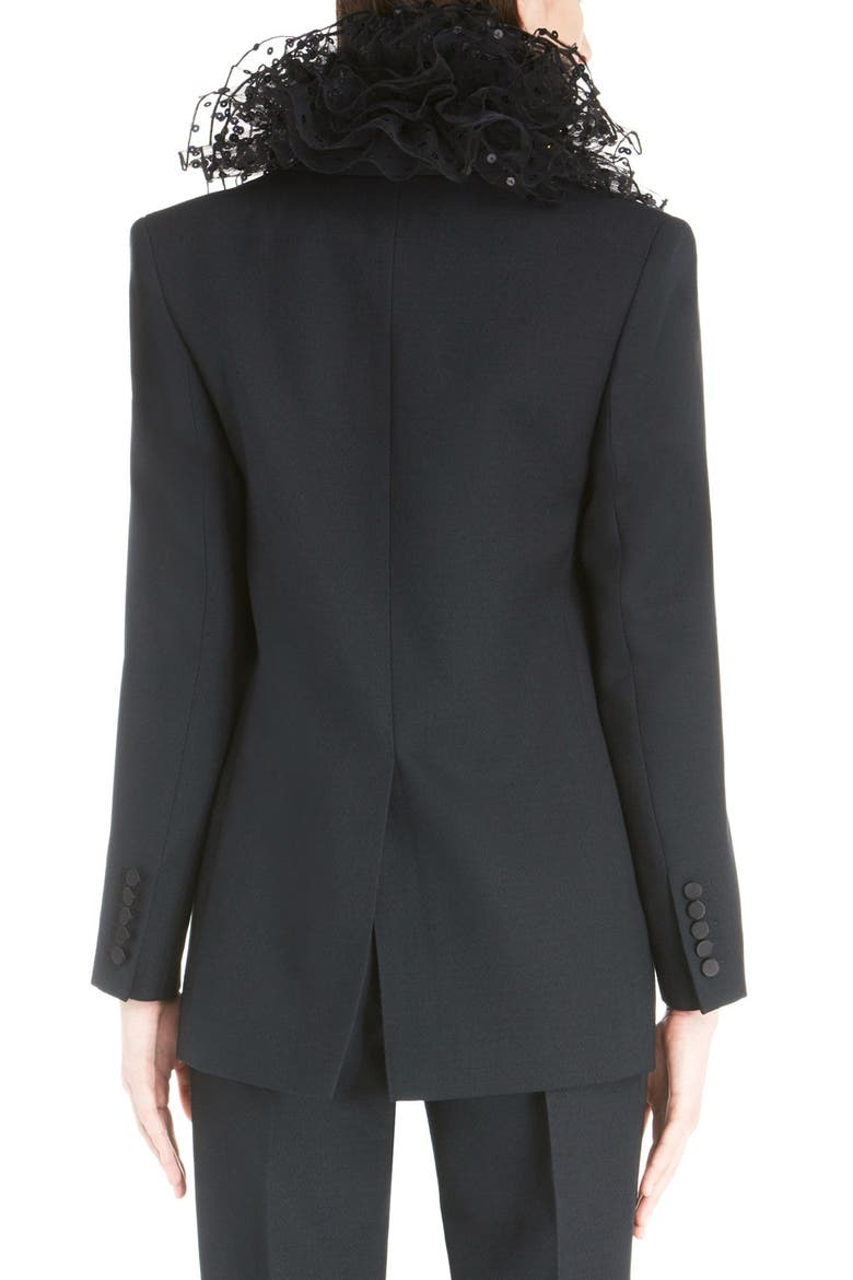 One-Button Tuxedo Jacket, Alternate, color, BLACK