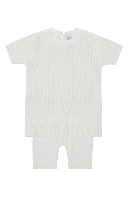 Feltman Brothers Kids' Pointelle Rib Short Sleeve Sweater & Pants Set in Ivory 