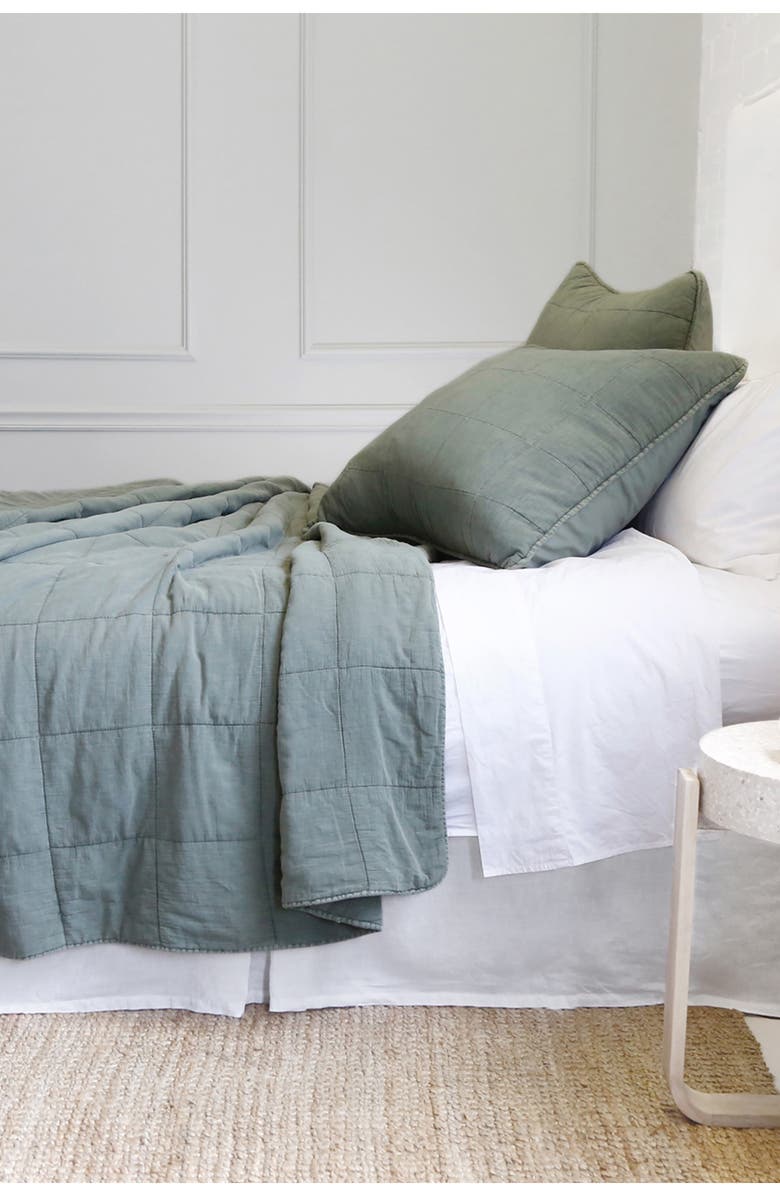 Pom Pom at Home Antwerp Cotton Coverlet, Alternate, color, Moss