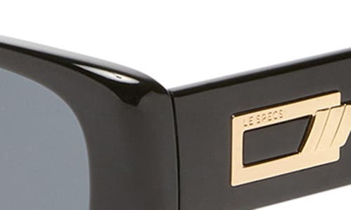 Le Specs Starlight Rectangular Sunglasses In Black/smoke Mono Pol