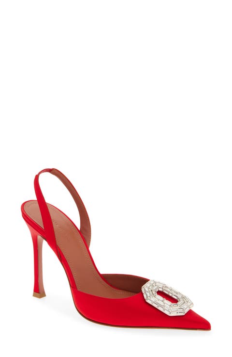 シューズ・サンダルその他 AMINA MUADDI Woman Pumps Red ANOKMULE PATENTWINE ANOK PUMP 105