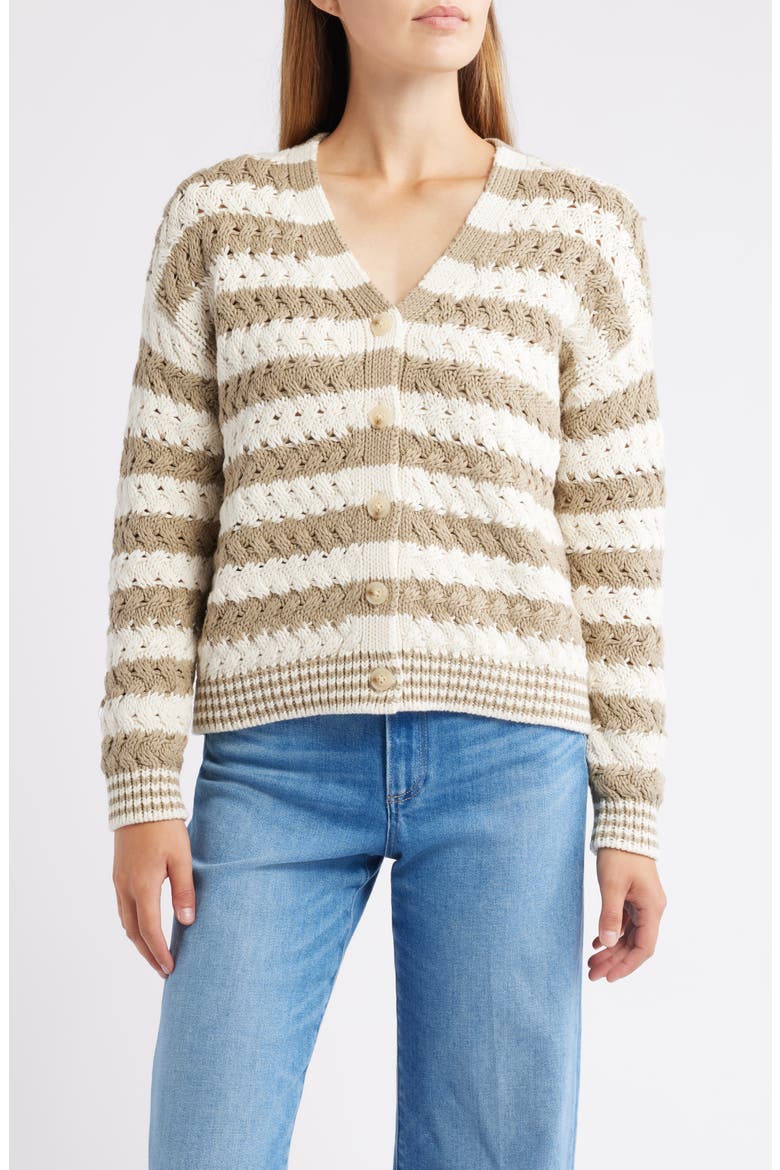 Dockside Dream Open Stitch Cardigan, Main, color, COCONUT