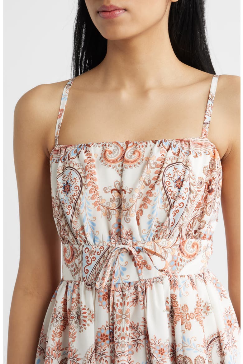 Print Sleeveless Midi Dress, Alternate, color, KHK CHAMBR