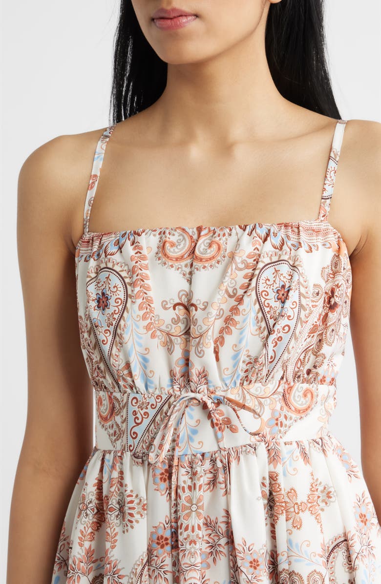 Eliza J Print Sleeveless Midi Dress, Alternate, color, Khk Chambr