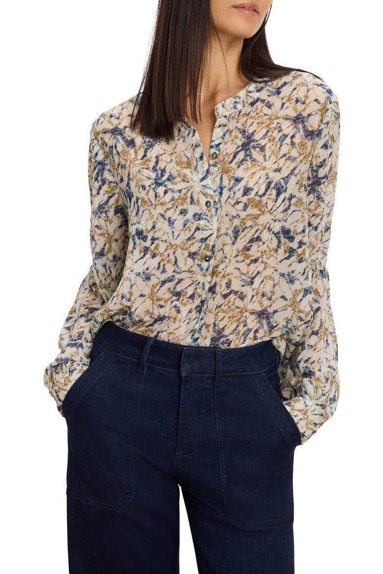 Bloomsbury Chiffon Button-Up Shirt, Main, color, NEUTRAL MULTI