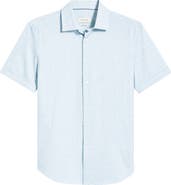 Bugatchi Miles OoohCotton® Print Short Sleeve Button-Up Shirt