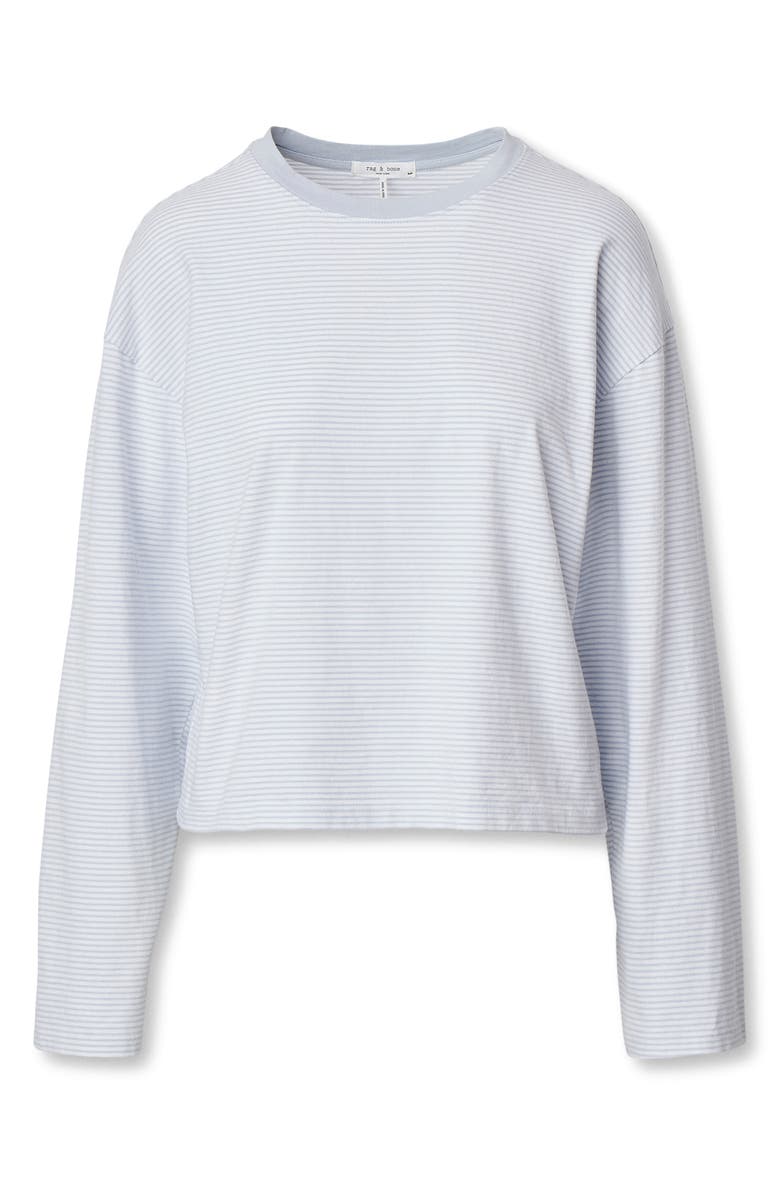 rag & bone/JEAN Kelly Stripe Boxy T-Shirt, Alternate, color, Light Blue