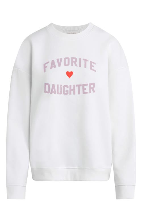 Favorite Daughter Sweatshirt In White W/wisteria