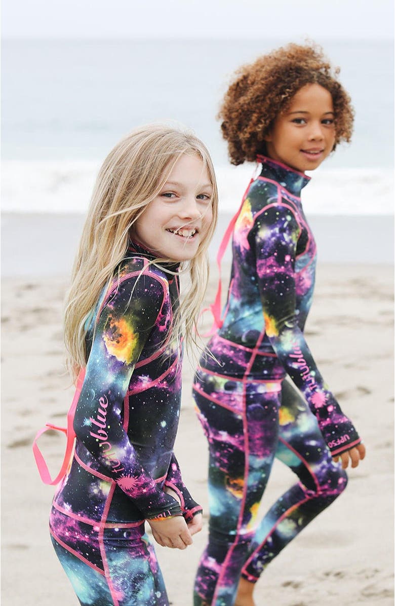 TUTUBLUE Girls' Full-Body One-Piece Swimsuit - UPF 50+, Alternate, color, Galaxy Nebula