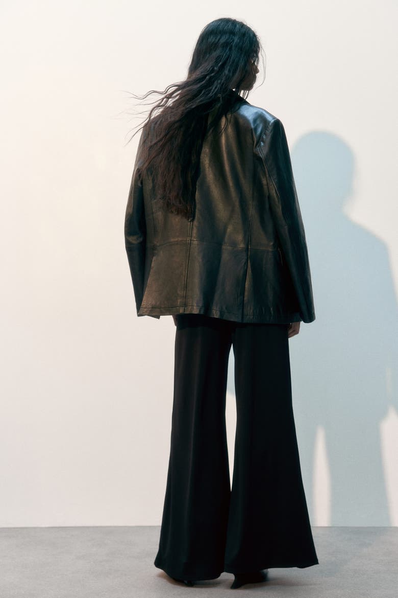 Wide-leg Jersey Pants, Alternate, color, Black
