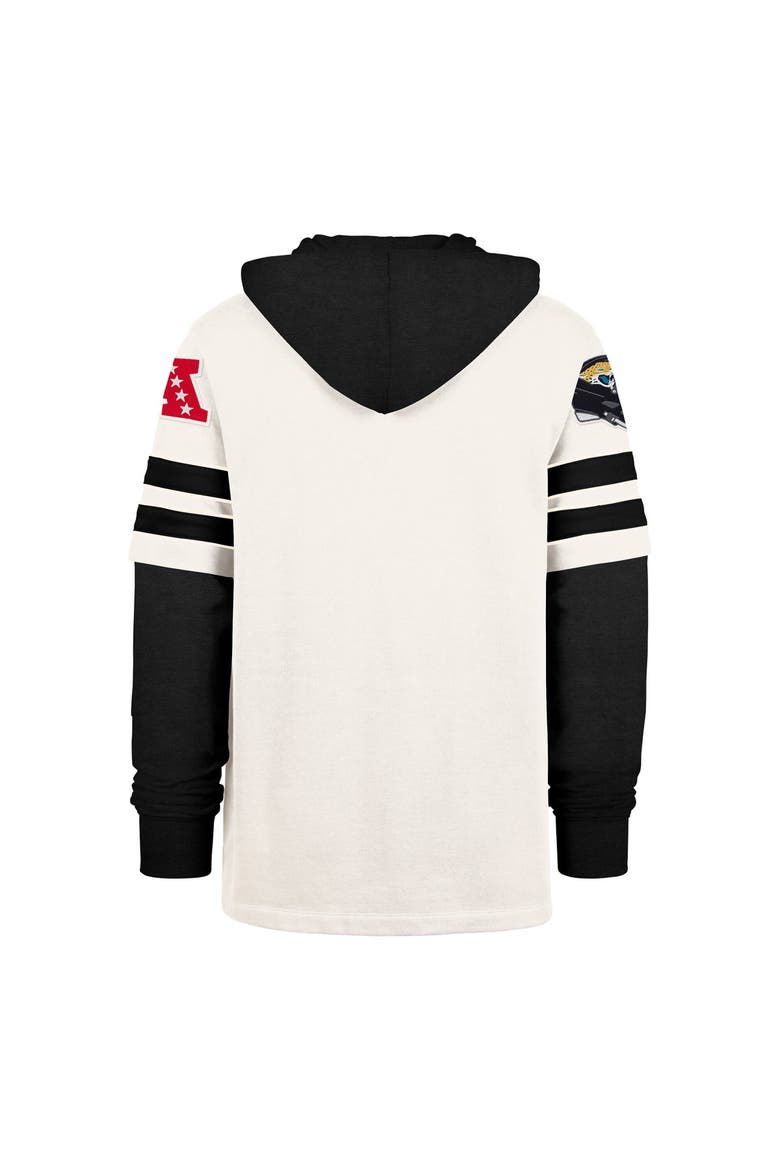 Men's '47  Cream Jacksonville Jaguars Split Zone Cornerback Duo Lacer Hoodie, Alternate, color, Cream