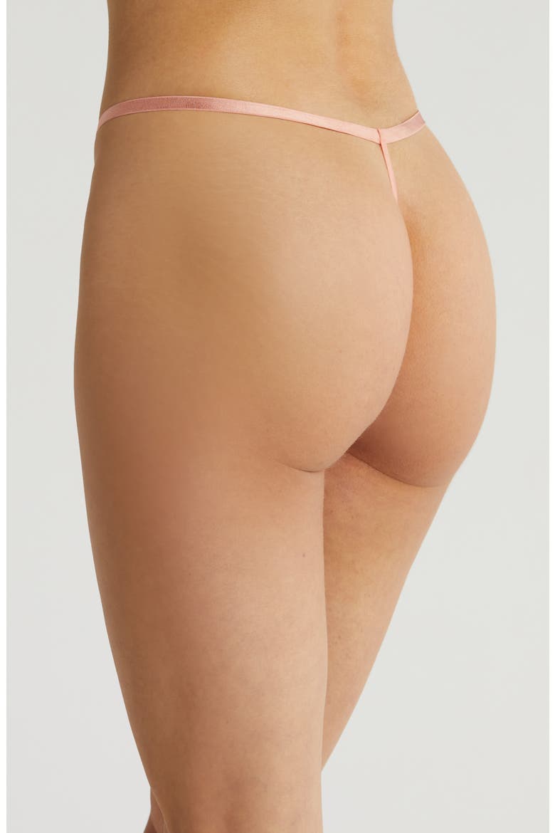 Embroidered Mesh G-String, Alternate, color, PEACHY PINK